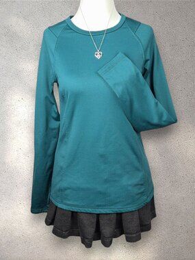 Spyder Active Fleece Lined Top Women's S Green Stretch Activewear Yoga Gorpcore